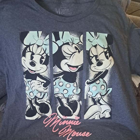 Disney Minnie Mouse Trio Graphic Tee - Blue and Pink - Picture 1 of 3